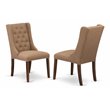 Pemberly Row Forney Fabric Dining Chairs in Mahogany/Brown (Set of 2)