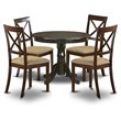 Pemberly Row Antique 5-Piece Wood Dining Set in Cappuccino Finish