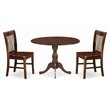 Pemberly Row Dublin 3-Piece Wood Table and Dining Chairs in Mahogany