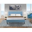 Pemberly Row 3-Piece King Bedroom Set in Denim Blue Fabric