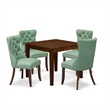 Pemberly Row 5-Piece Dining Room Set in Willow Green and Antique Walnut