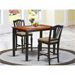 Pemberly Row 3-Piece Wood Dining Set in Black and Cherry Finish