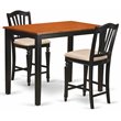 Pemberly Row 3-Piece Wood Dining Set in Black and Cherry Finish