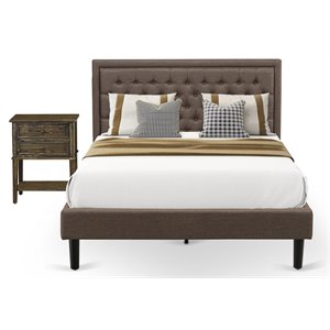 Pemberly Row 2-Piece Queen Bedroom Set with Nightstand in Brown