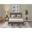 Pemberly Row 2-Piece Traditional Fabric Queen Bed and Nightstand Set in Brown