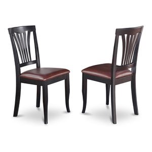 Pemberly Row Avon 36&quot Faux Leather Dining Chairs in Black (Set of 2)