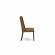 Pemberly Row Set of 2 Fabric Dining Chairs in Brown Beige Linen