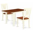 Pemberly Row Norden 3-Piece Wood Dining Set in Buttermilk and Cherry