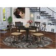 Pemberly Row 5-Piece Round Table Dining Set in Cappuccino