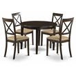 Pemberly Row 5-Piece Round Table Dining Set in Cappuccino