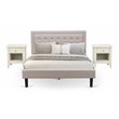 Pemberly Row 3-Piece Fannin Queen Bedroom Set in Mist Beige and Walnut
