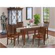 Pemberly Row 5-Piece Mahogany Wood Dining Set with Rectangular Table
