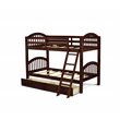 Pemberly Row Twin Bunk Bed with Under Drawer Storage in Java Finish