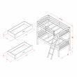 Pemberly Row Twin Bunk Bed with Under Drawer Storage in Java Finish