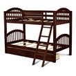 Pemberly Row Twin Bunk Bed with Under Drawer Storage in Java Finish