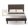 Pemberly Row 2-Piece Wood Full Bedroom Set in Brown/Brushed Butter Cream
