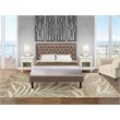 Pemberly Row 3-Piece Queen Bed Set with Linen Fabric in Dark Khaki