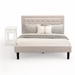 Pemberly Row 2-Piece Wood Fannin Queen Bedroom Set in Mist Beige