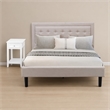 Pemberly Row 2-Piece Wood Fannin Queen Bedroom Set in Mist Beige