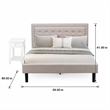 Pemberly Row 2-Piece Wood Fannin Queen Bedroom Set in Mist Beige