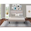 Pemberly Row 2-Piece Wood Fannin Queen Bedroom Set in Mist Beige