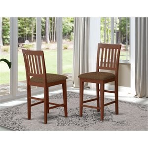 Pemberly Row Wooden 42&quot Counter Stools in Mahogany Finish (Set of 2)