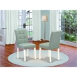 Pemberly Row Faux Leather Parson Dining Chair in Willow Green (Set of 2)