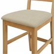 Pemberly Row Cafe Fabric Counter Height Stools in Oak Finish (Set of 2)