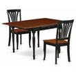 Pemberly Row 3-Piece Wood Dining Set with Slat Back in Black and Cherry