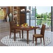 Pemberly Row 3-Piece Wood Dining Set with Cushion Seats in Mahogany
