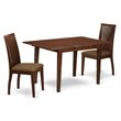 Pemberly Row 3-Piece Wood Dining Set with Cushion Seats in Mahogany