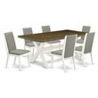 Pemberly Row 7-Piece Wood Dinette Set in Linen White and Shitake Finish