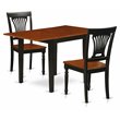 Pemberly Row Norden 3-Piece Wood Dining Table Set with Black and Cherry Finishes