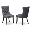 Pemberly Row Faux Leather Parson Dining Chair in Platinum Gray (Set of 2)
