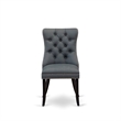 Pemberly Row Faux Leather Parson Dining Chair in Platinum Gray (Set of 2)