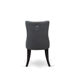 Pemberly Row Faux Leather Parson Dining Chair in Platinum Gray (Set of 2)