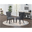 Pemberly Row Faux Leather Parson Dining Chair in Platinum Gray (Set of 2)