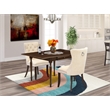 Pemberly Row 3-Piece Rubberwood Dining Set in Mahogany with Light Beige Chairs