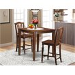 Pemberly Row 3-Piece Wooden Pub Table and Chairs in Mahogany Finish