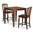 Pemberly Row 3-Piece Wooden Pub Table and Chairs in Mahogany Finish