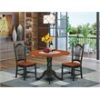 Pemberly Row 3-Piece Round Wood Dining Set in Black and Cherry