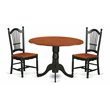 Pemberly Row 3-Piece Round Wood Dining Set in Black and Cherry
