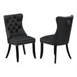 Pemberly Row Faux Leather Parson Dining Chair in Dark Gray (Set of 2)