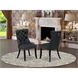 Pemberly Row Faux Leather Parson Dining Chair in Dark Gray (Set of 2)