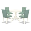 Pemberly Row 5-Piece Dining Table Set Rubberwood Faux Leather Willow Green