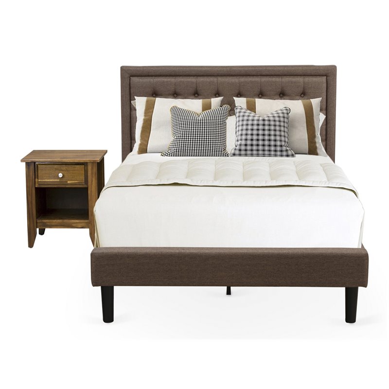 Pemberly Row 2-Piece Full Bedroom Set in Antique Walnut and Brown Finish