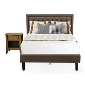 Pemberly Row 2-Piece Full Bedroom Set in Antique Walnut and Brown Finish