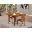 Pemberly Row 3-Piece Dining Set with Saddle Brown Finish and Faux Leather