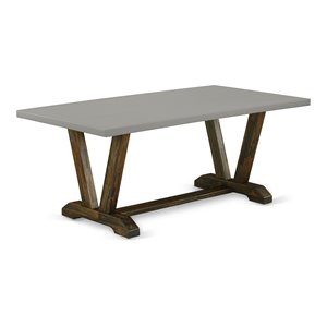Pemberly Row 40x72-in Dining Table in Gray/Brown Solid Wood Design