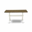 Pemberly Row X-Style 36x60 in Wood Dining Table in White and Brown